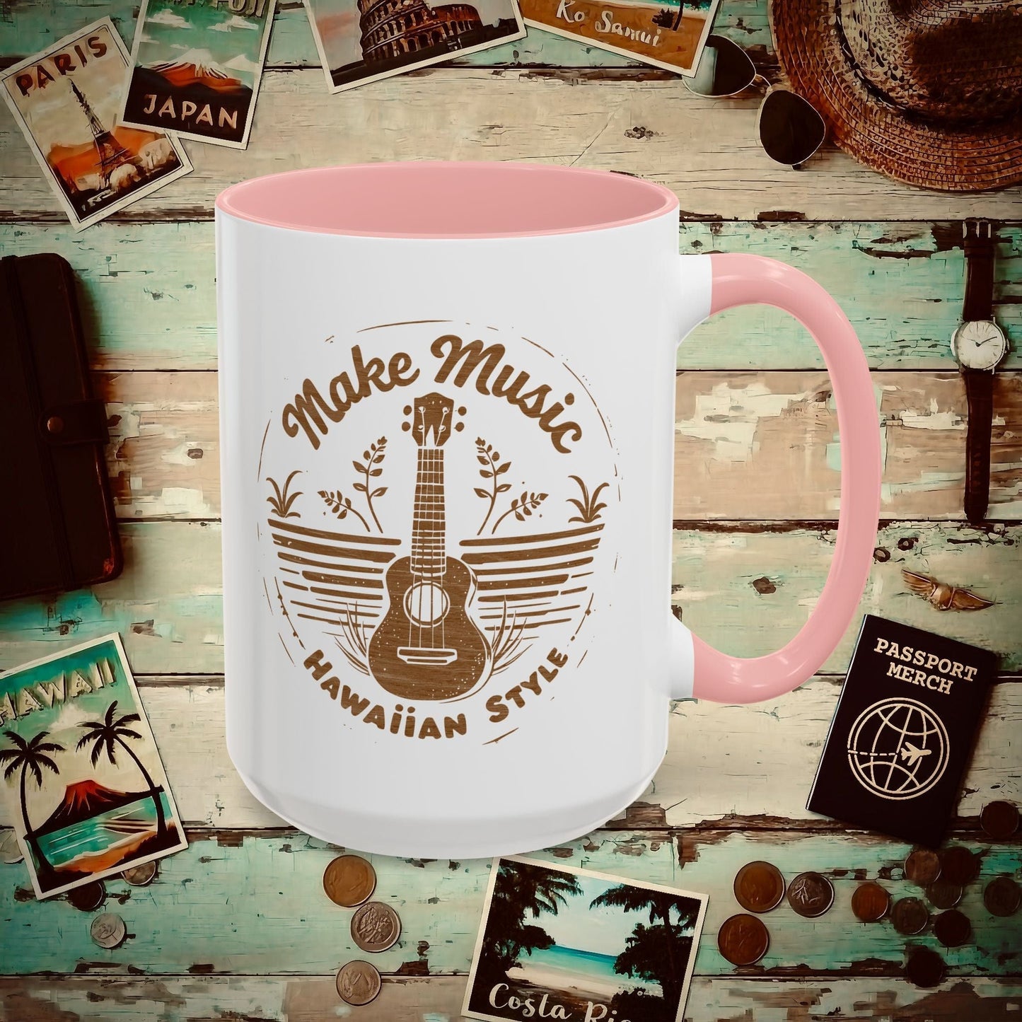 Make Music Hawaiian Style 15oz Mug Pink / 15oz