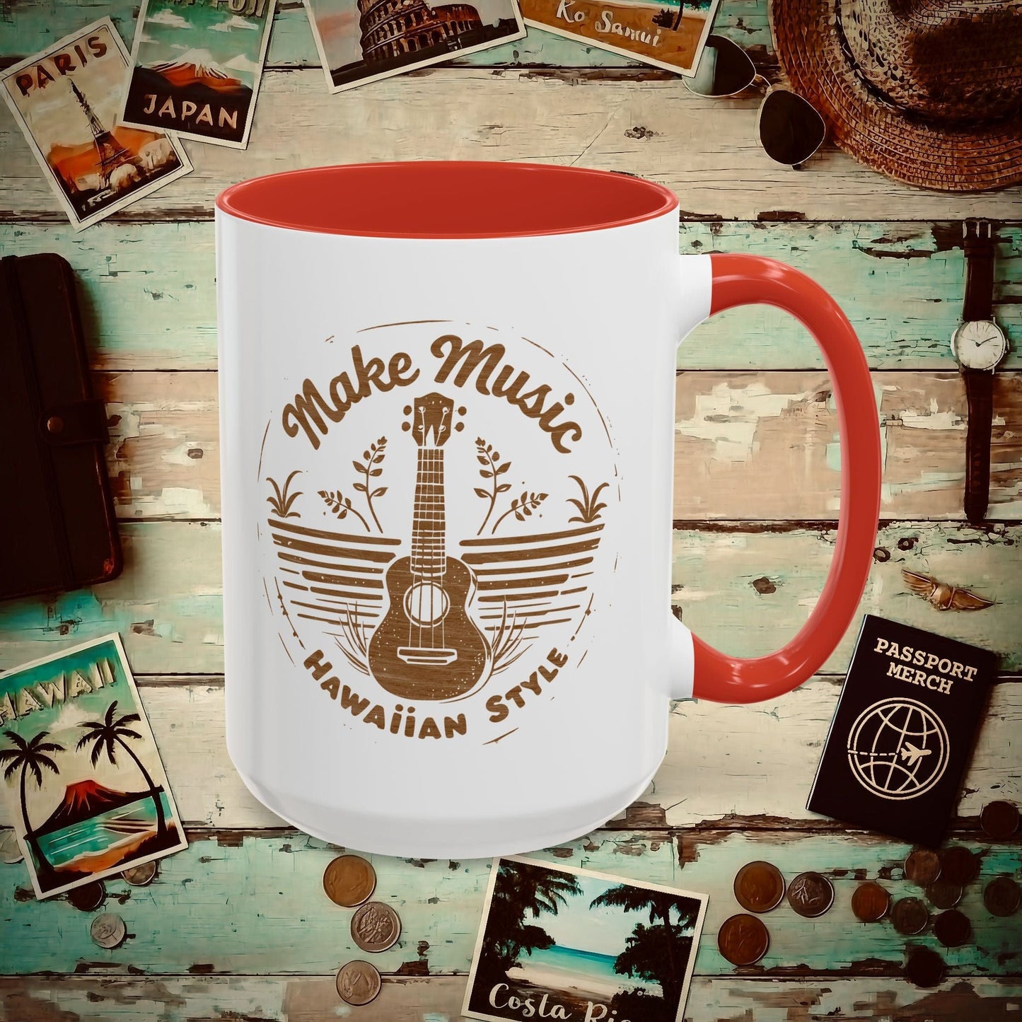 Make Music Hawaiian Style 15oz Mug Red / 15oz