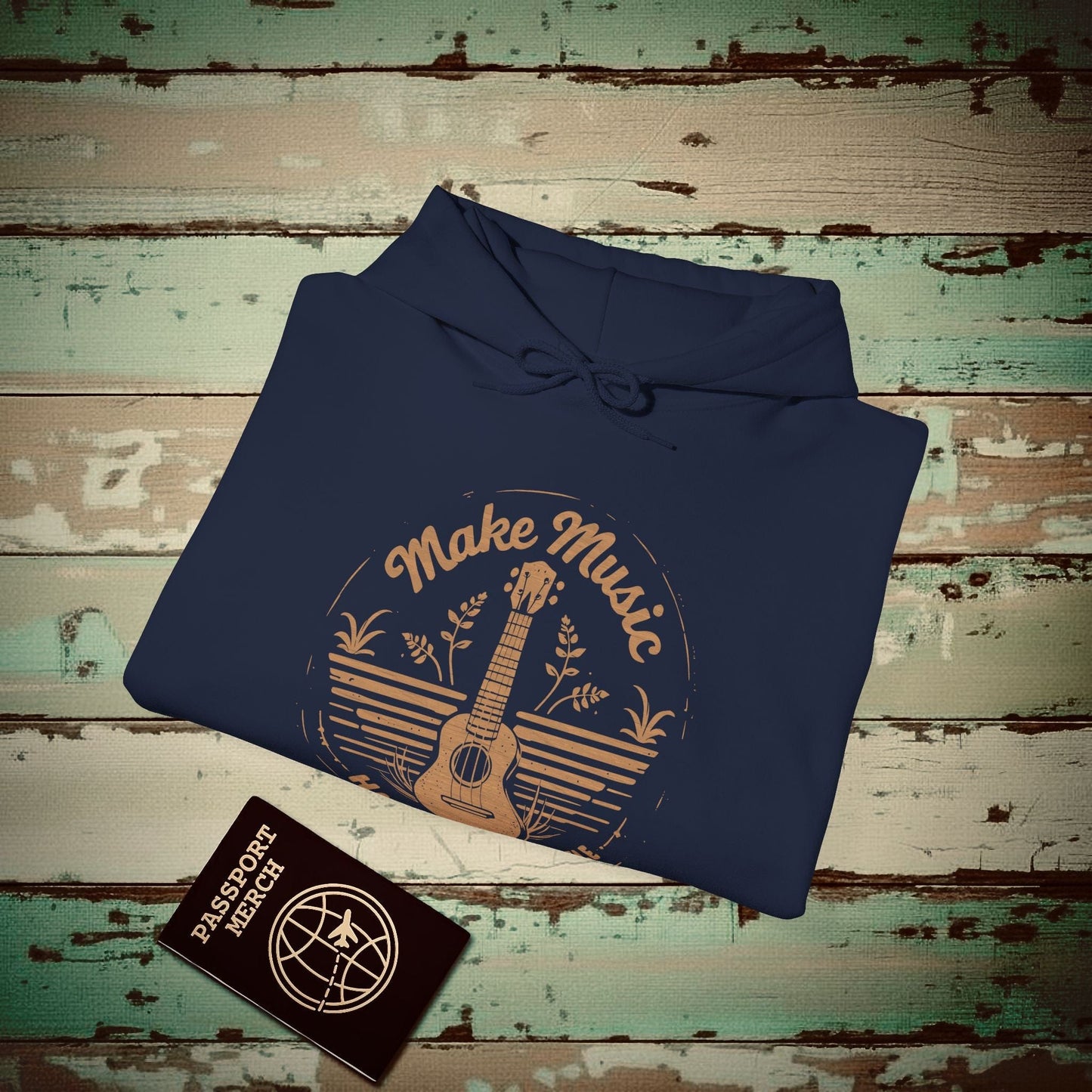 Make Music Hawaiian Style Hoodie Navy / S