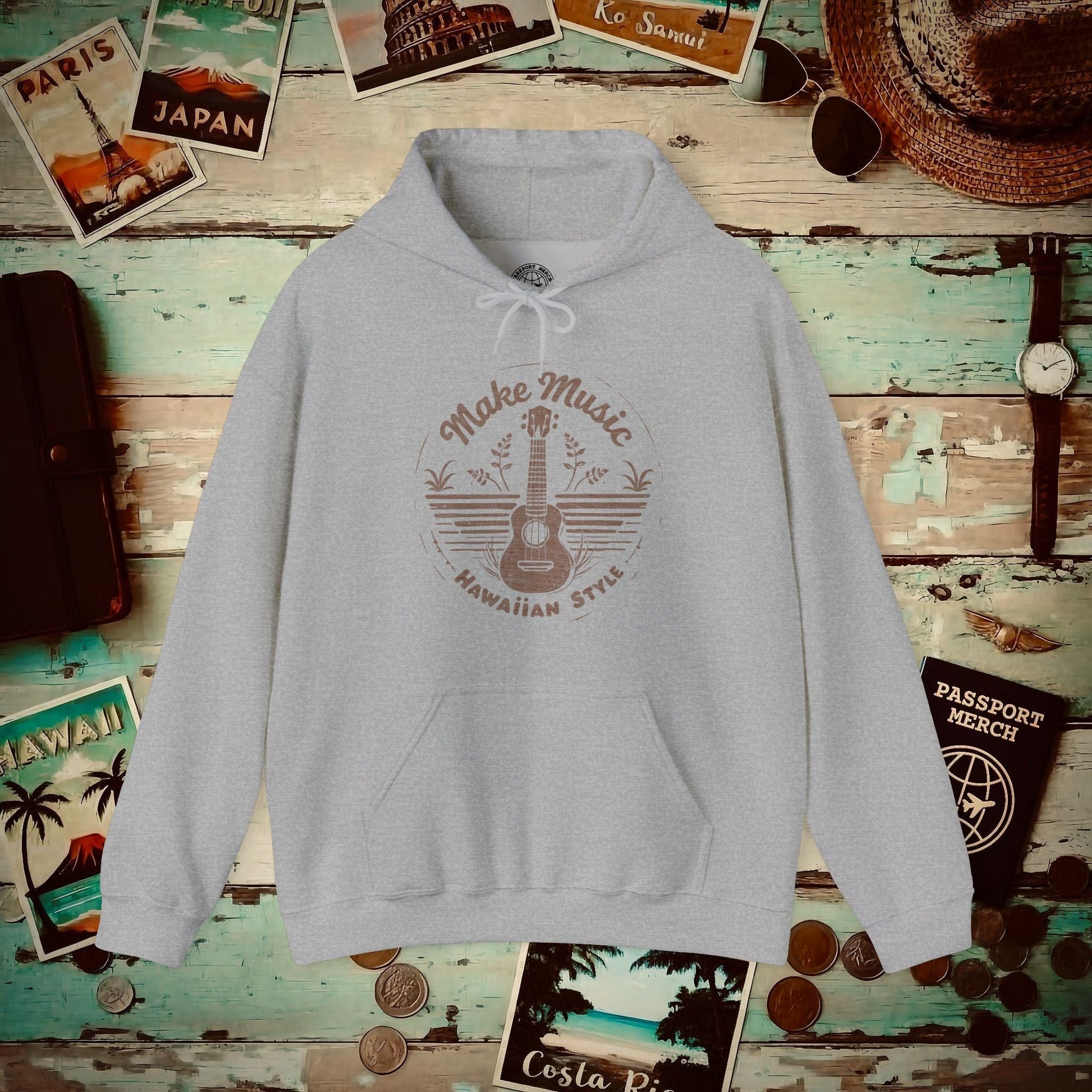 Make Music Hawaiian Style Hoodie Sport Grey / S