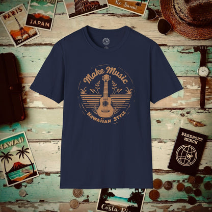 Make Music Hawaiian Style T-Shirt Navy / S
