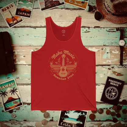 Make Music Hawaiian Style Tank Top Red / XS