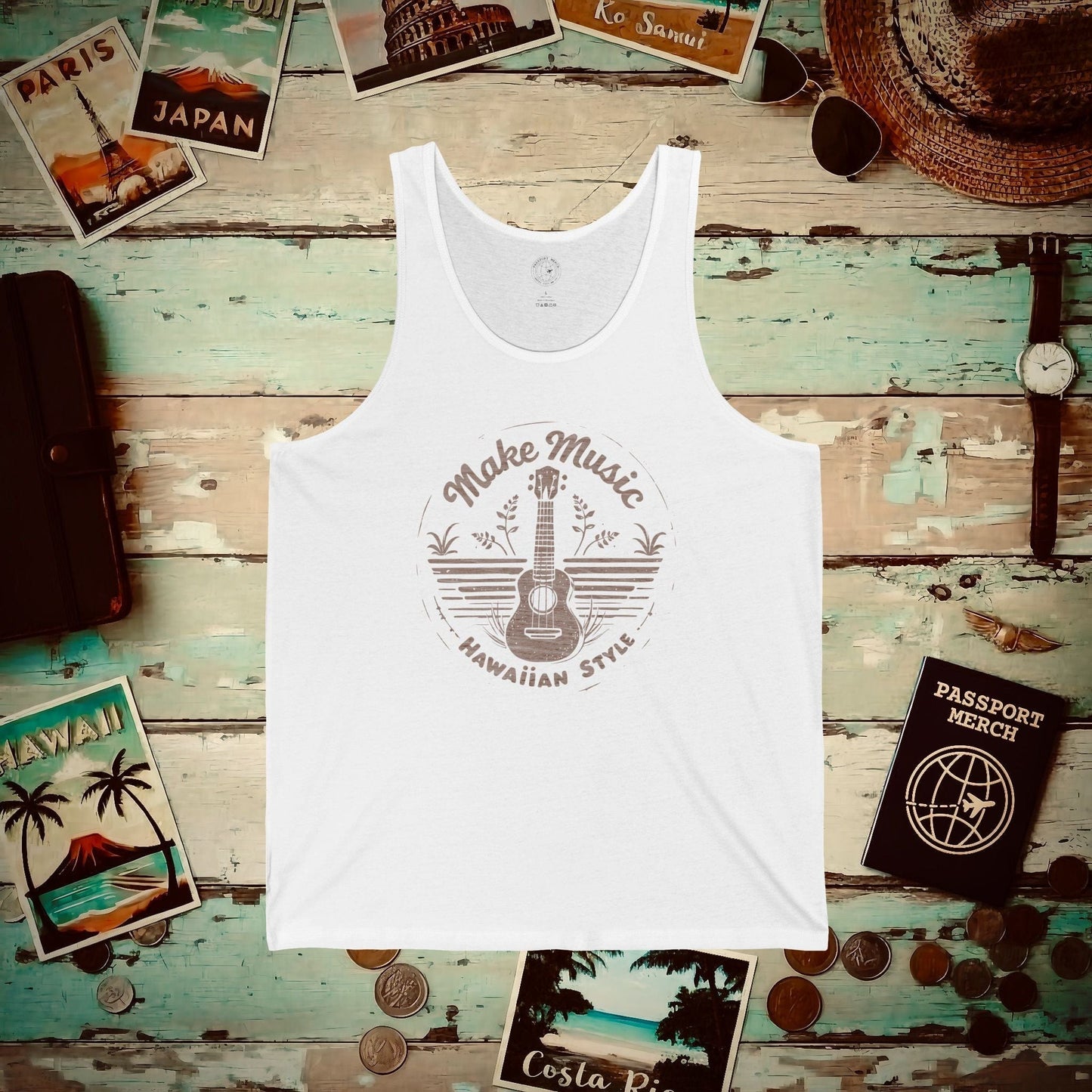 Make Music Hawaiian Style Tank Top White / XS