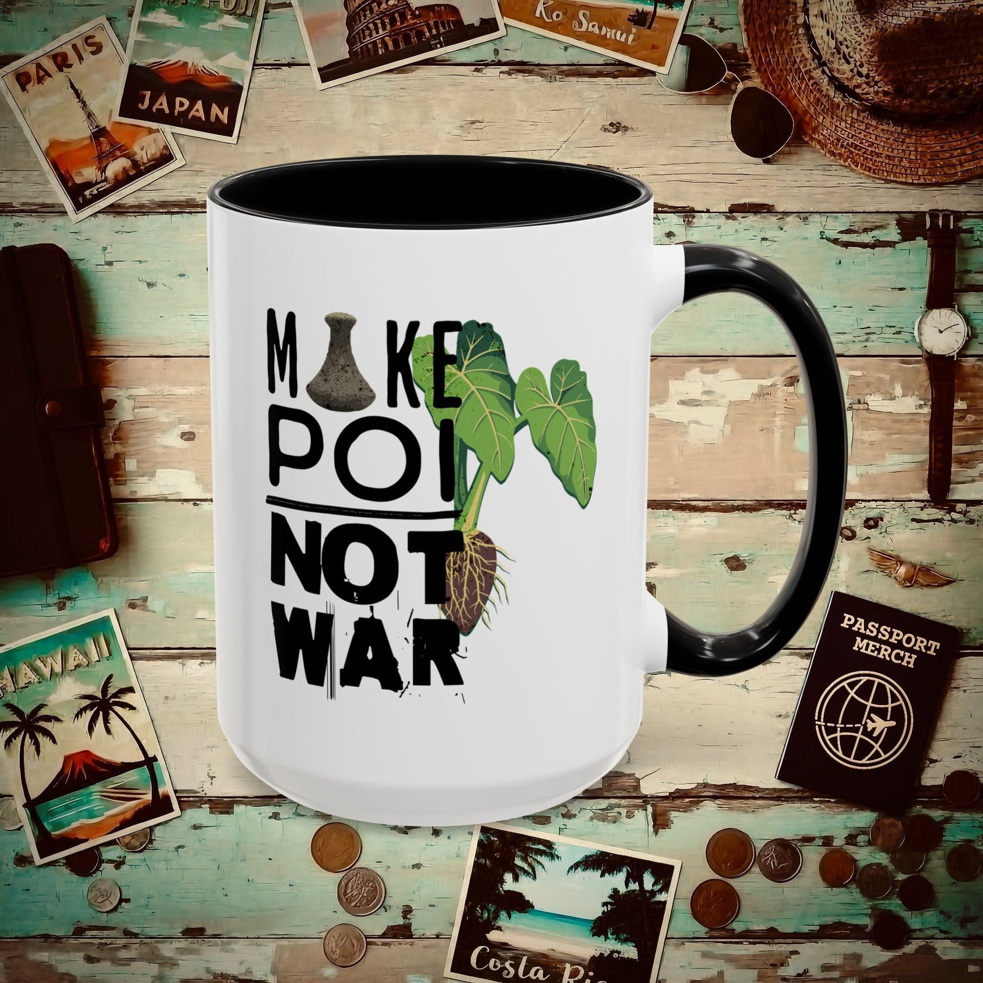 Make Poi Not War, Hawaii 15oz Mug Black / 15oz