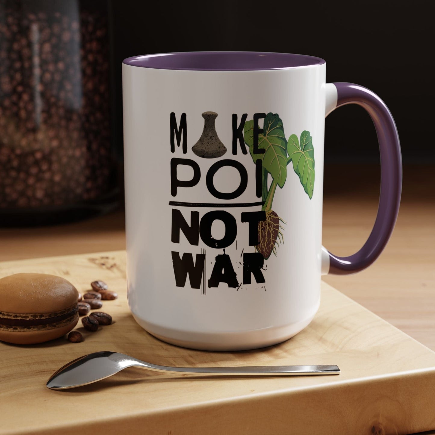Make Poi Not War, Hawaii 15oz Mug Purple / 15oz