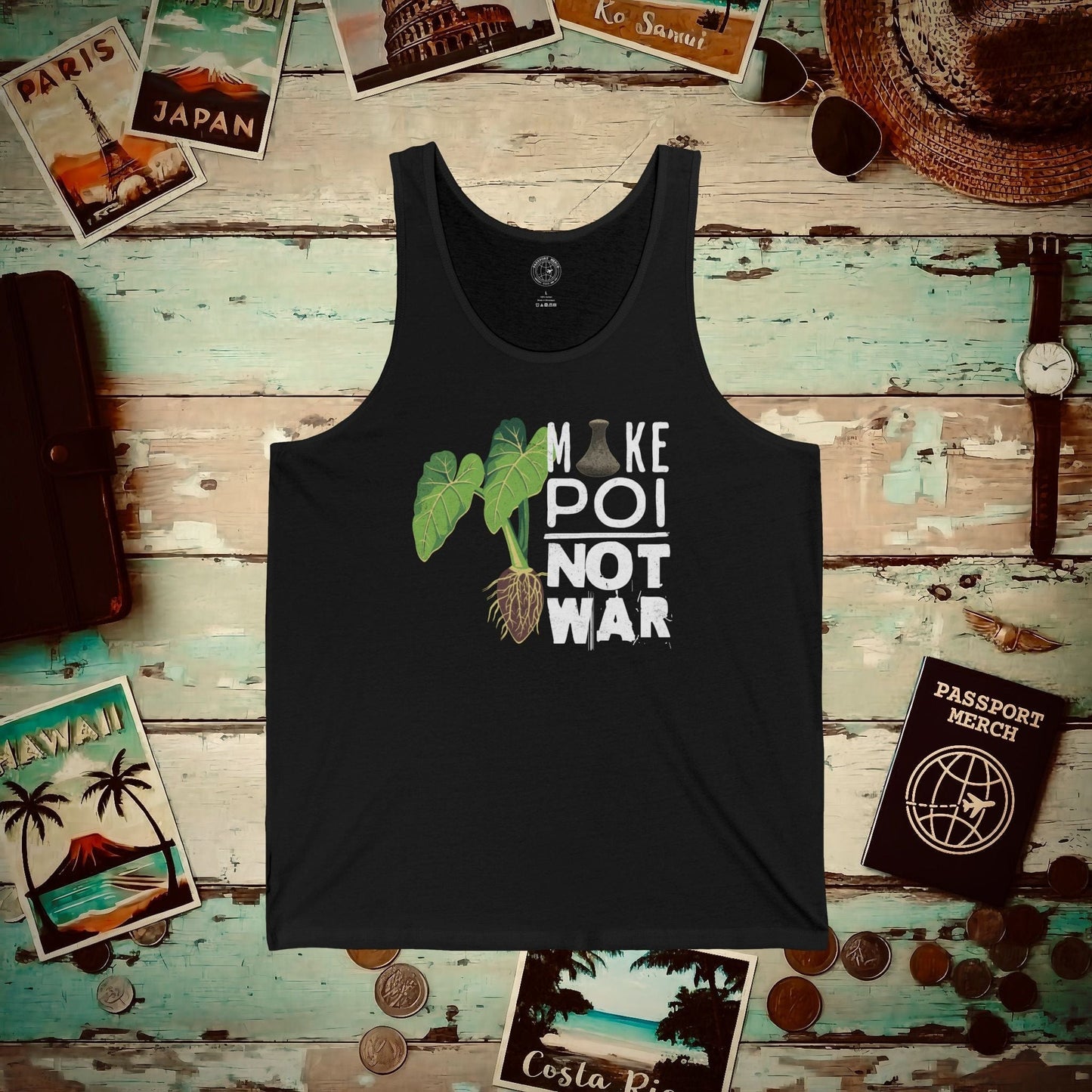 Make Poi Not War, Hawaii Tank Top Black / XS