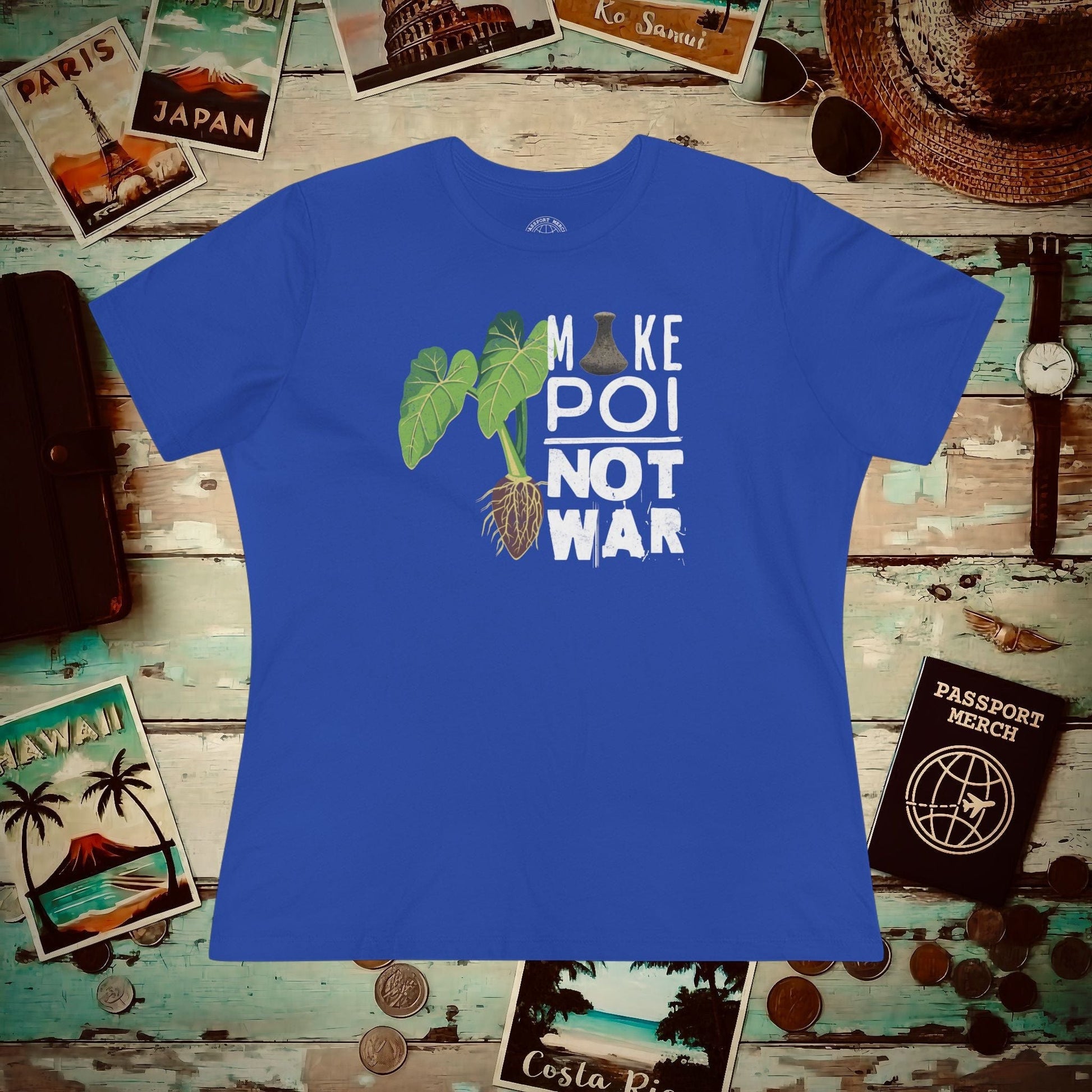 Make Poi Not War, Hawaii, Womens Fit T-Shirt True Royal / S