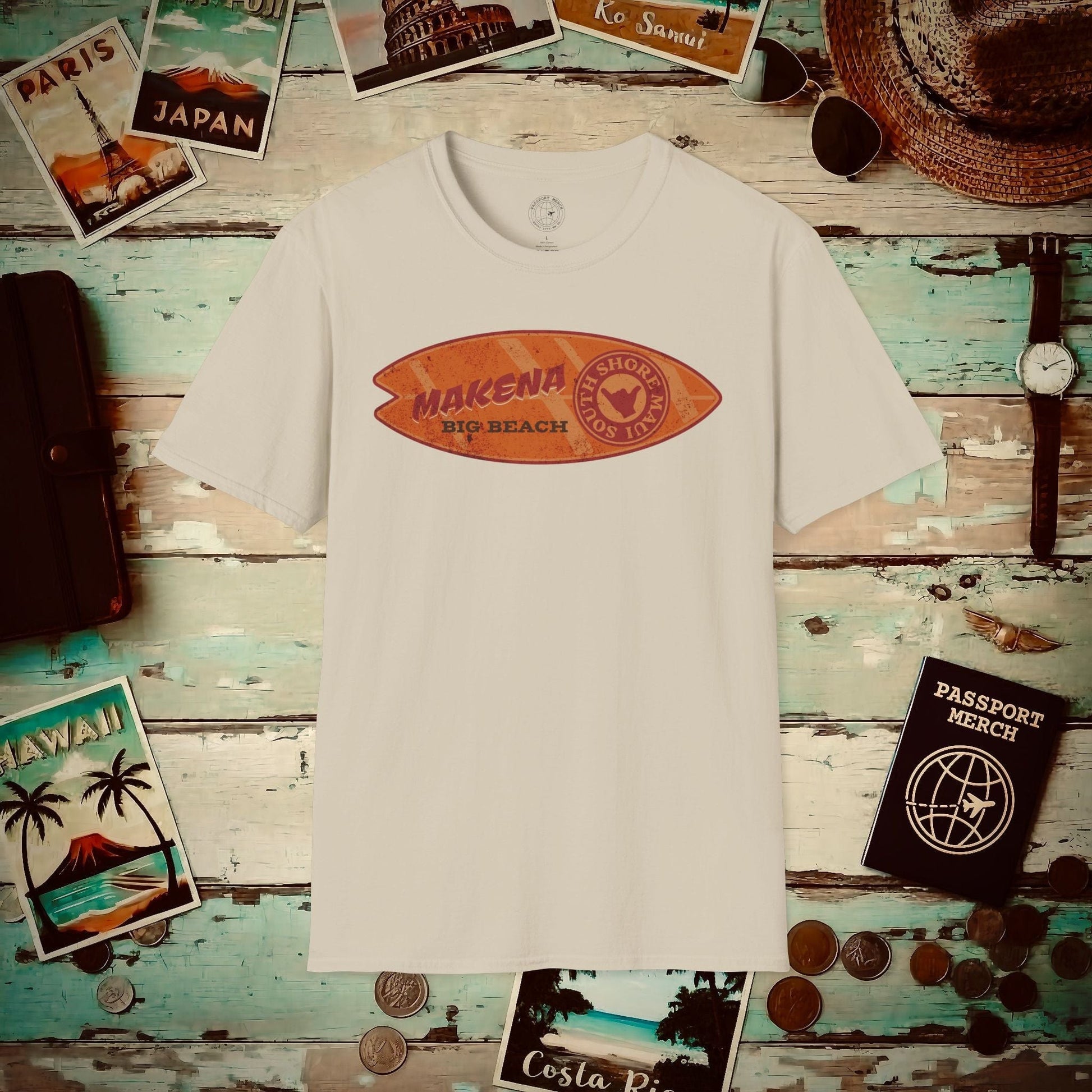Makena Big Beach Maui Skim Board Hawaii T-Shirt Sand / S