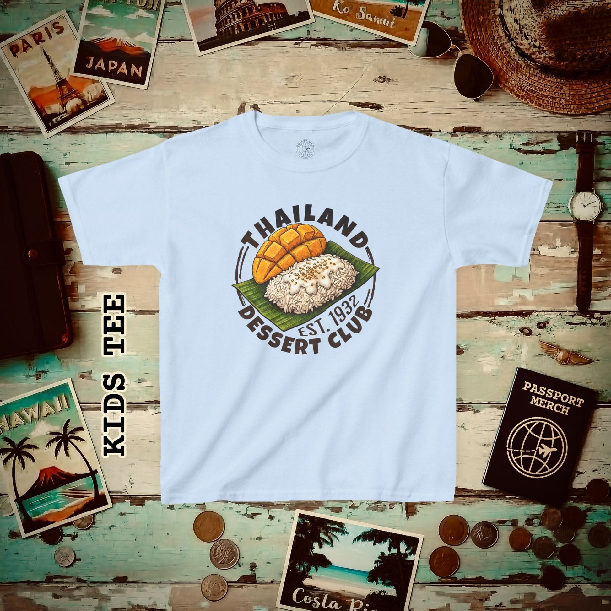 Mango Sticky Rice (Dessert Club), Thailand Kids Tee Light Blue / XS