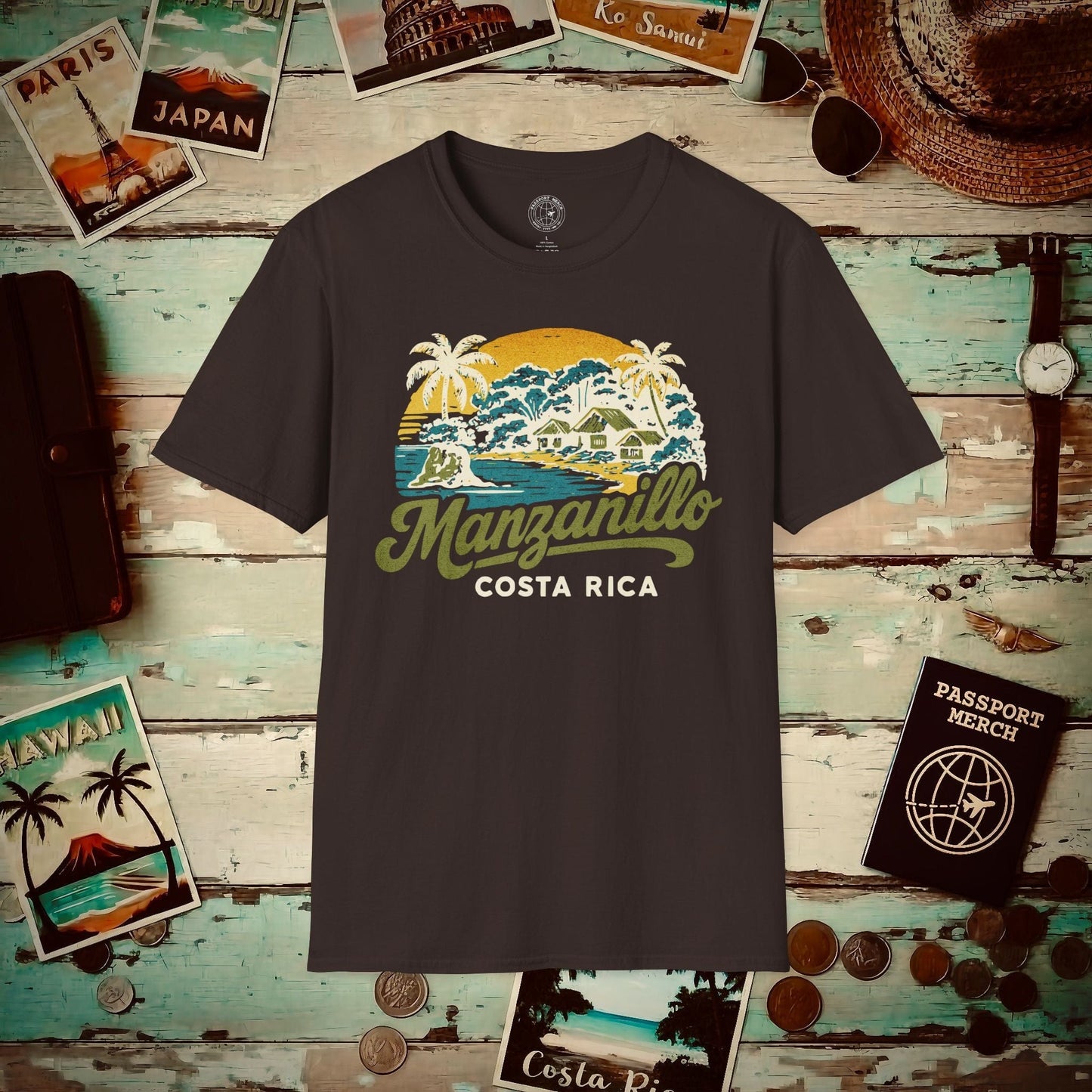 Manzanillo, Costa Rica - 80's Vintage T-Shirt Dark Chocolate / S