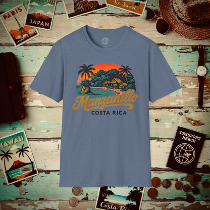 Manzanillo, Costa Rica - 80's Vintage T-Shirt Heather Indigo / S