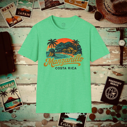 Manzanillo, Costa Rica - 80's Vintage T-Shirt Heather Irish Green / S