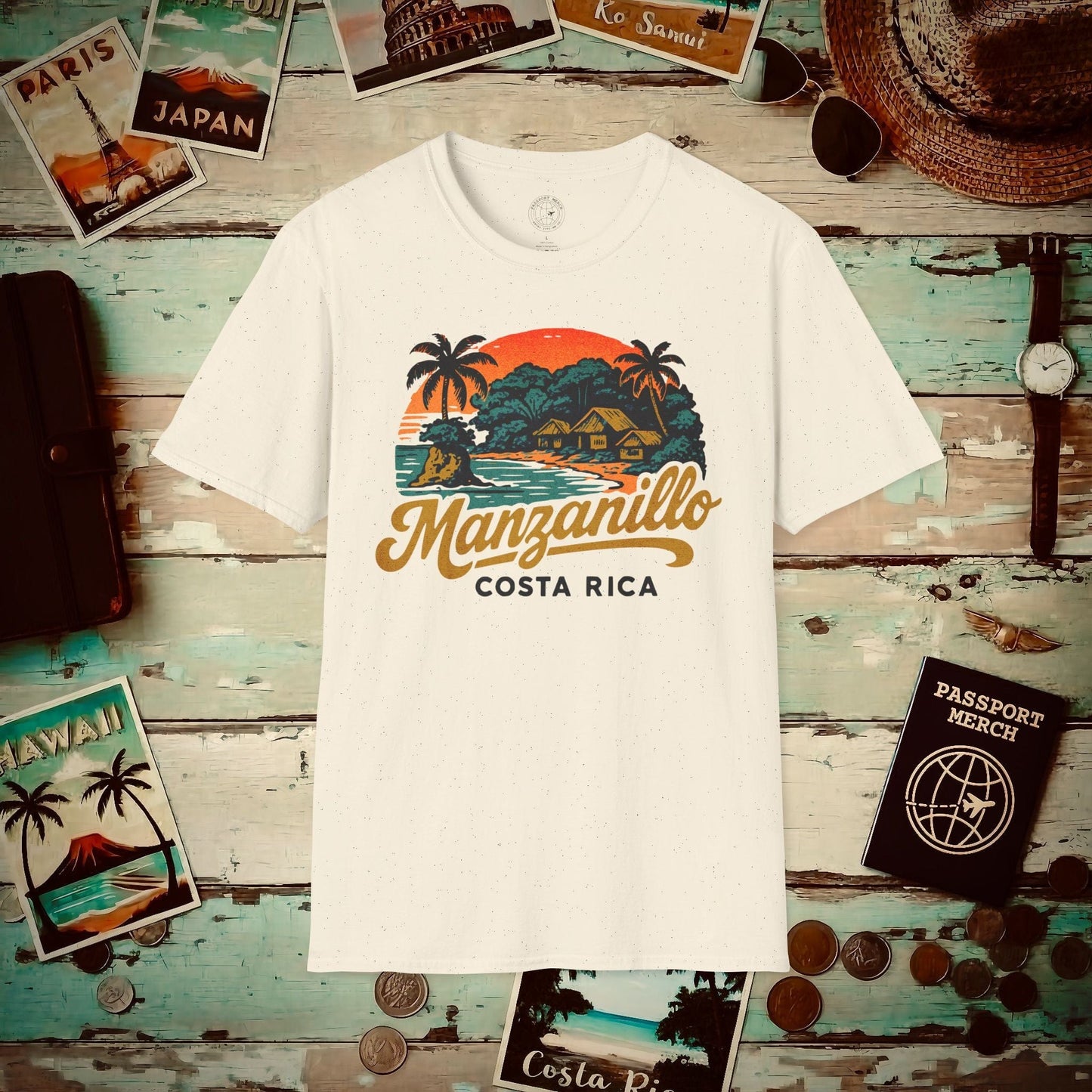 Manzanillo, Costa Rica - 80's Vintage T-Shirt Natural / S
