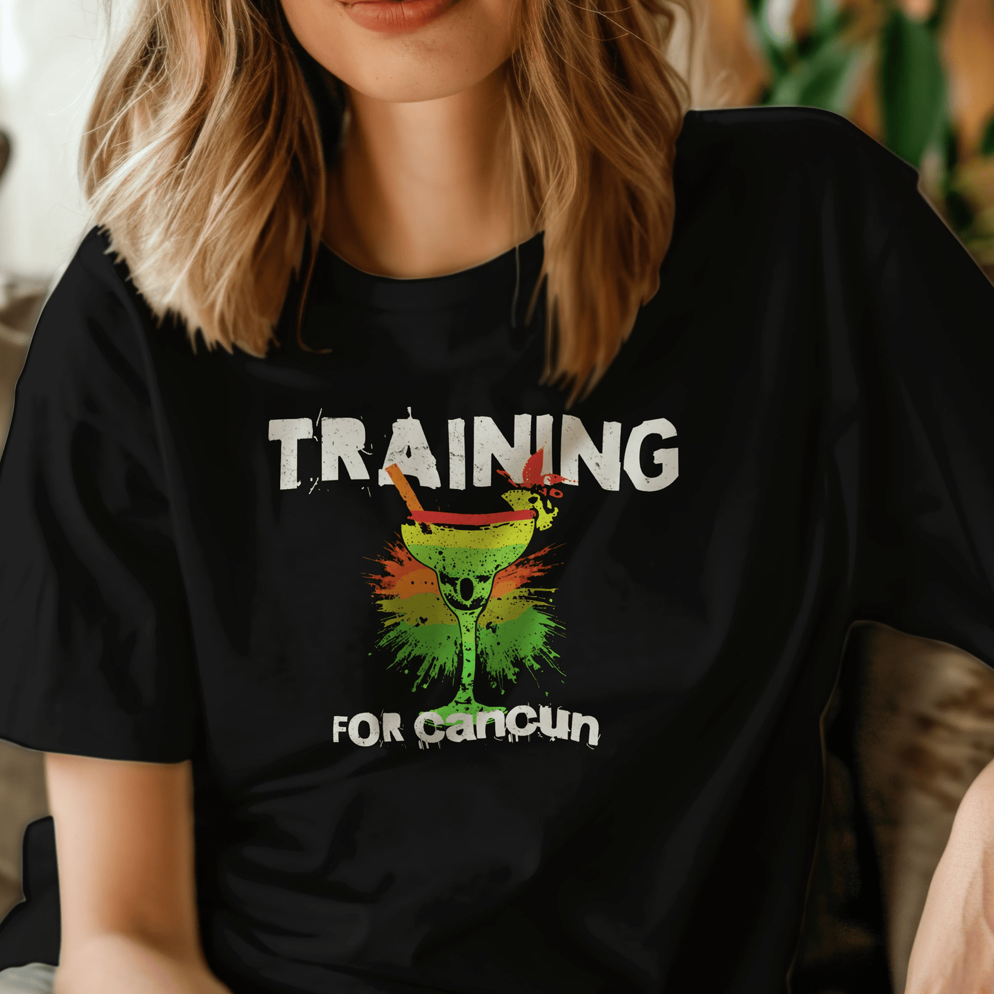 Margarita Training for Cancun T-Shirt Black / S
