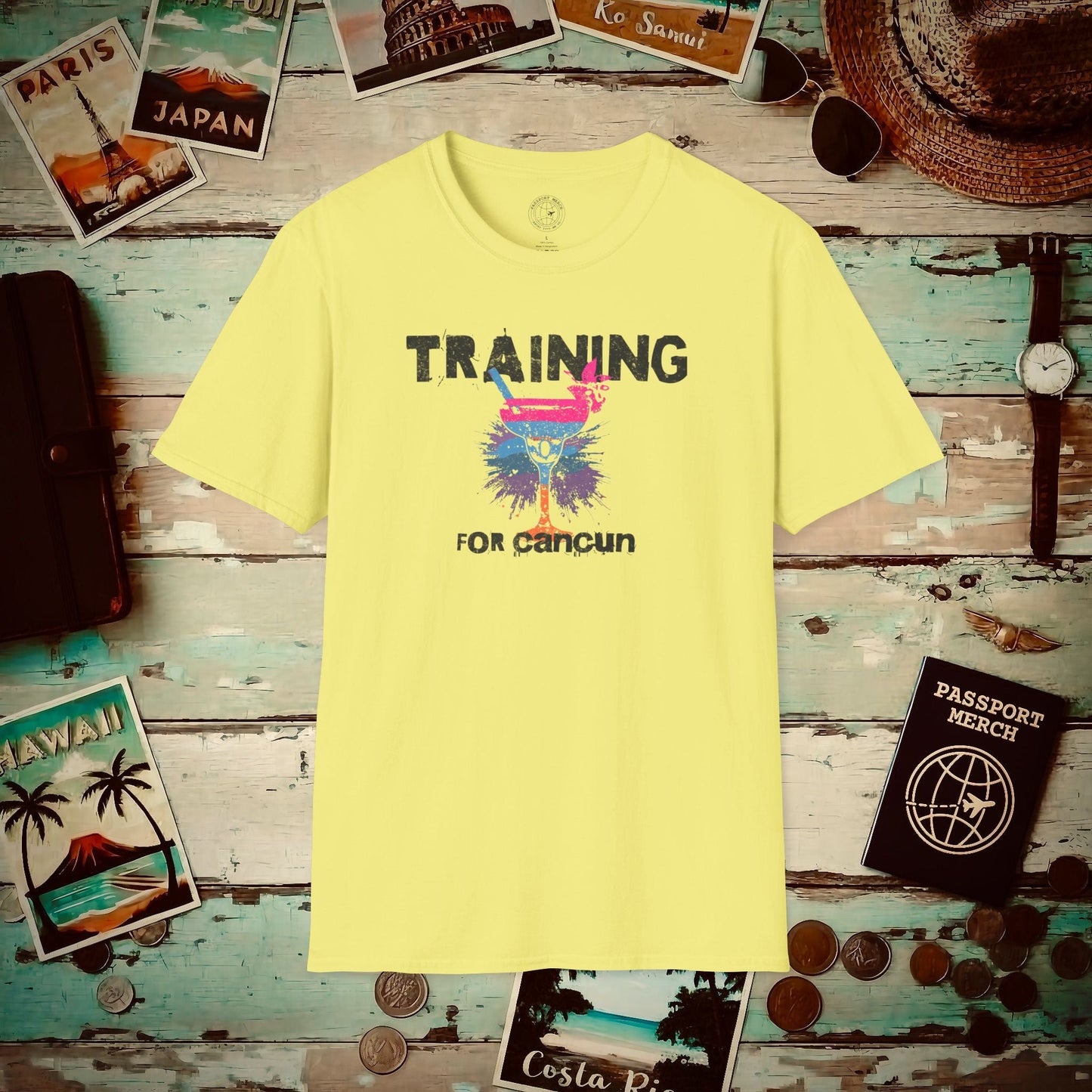 Margarita Training for Cancun T-Shirt Cornsilk / S