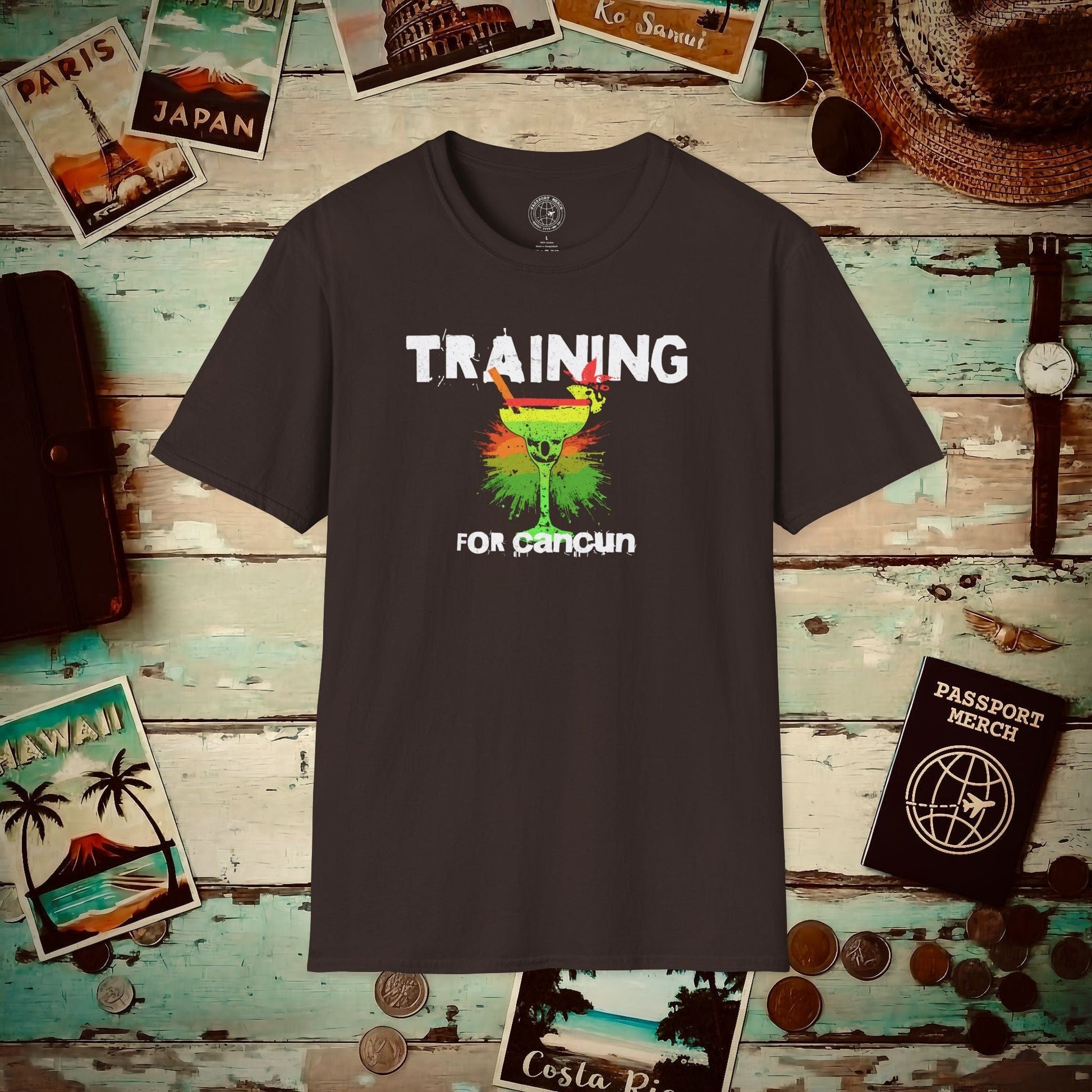 Margarita Training for Cancun T-Shirt Dark Chocolate / S