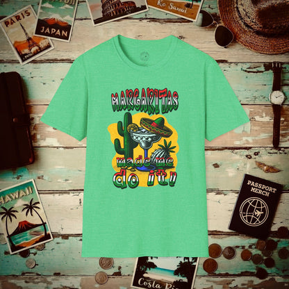 Margaritas Made Me Do It Mexico T-Shirt Heather Irish Green / S