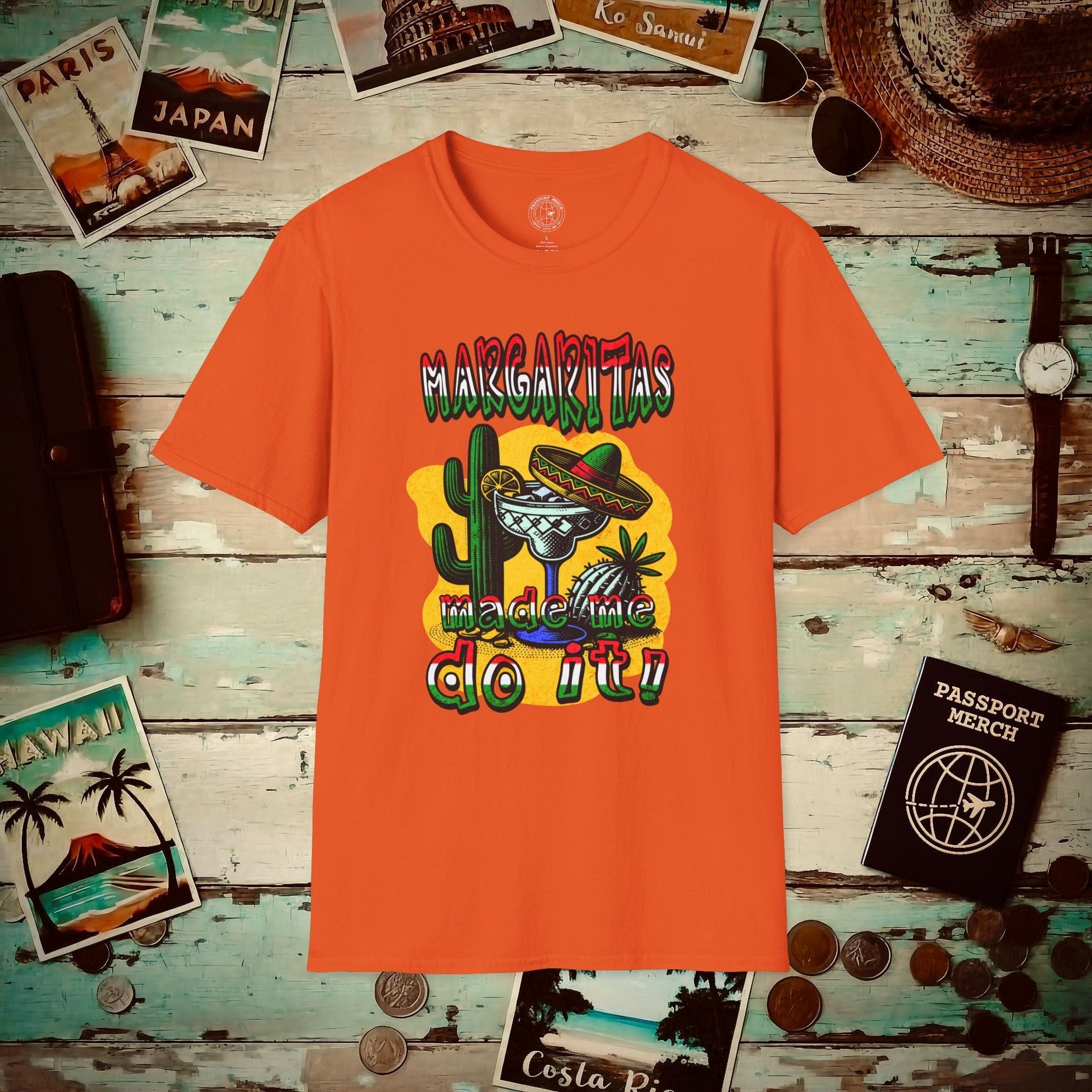 Margaritas Made Me Do It Mexico T-Shirt Orange / S