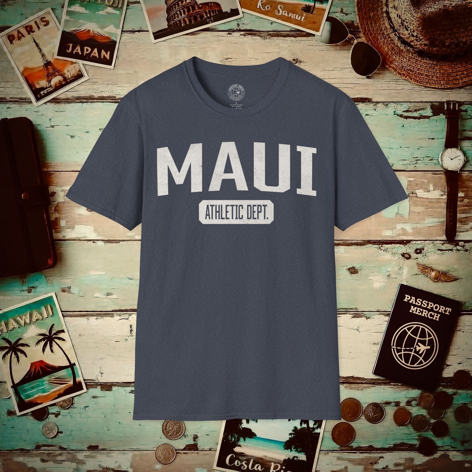 Maui Athletic Dept. Hawaii T-Shirt Heather Navy / S