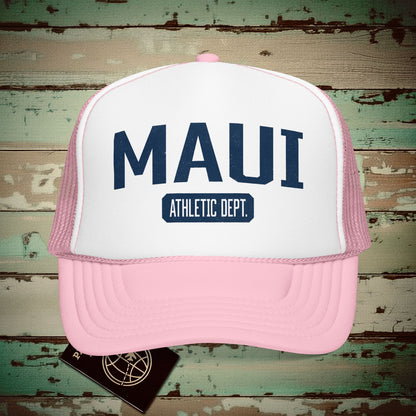 Maui Athletic Dept. Hawaii Trucker Hat Light Pink/White / One size