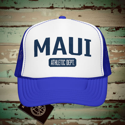 Maui Athletic Dept. Hawaii Trucker Hat Royal / White / Royal / One size