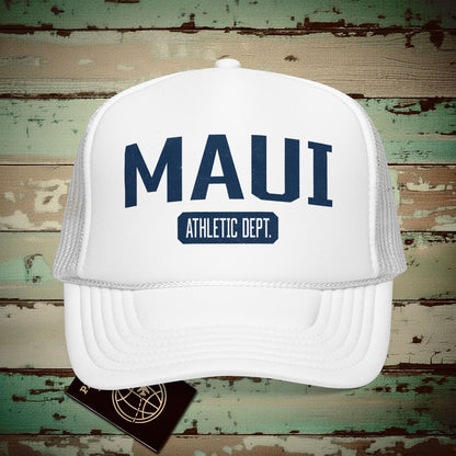 Maui Athletic Dept. Hawaii Trucker Hat White / One size