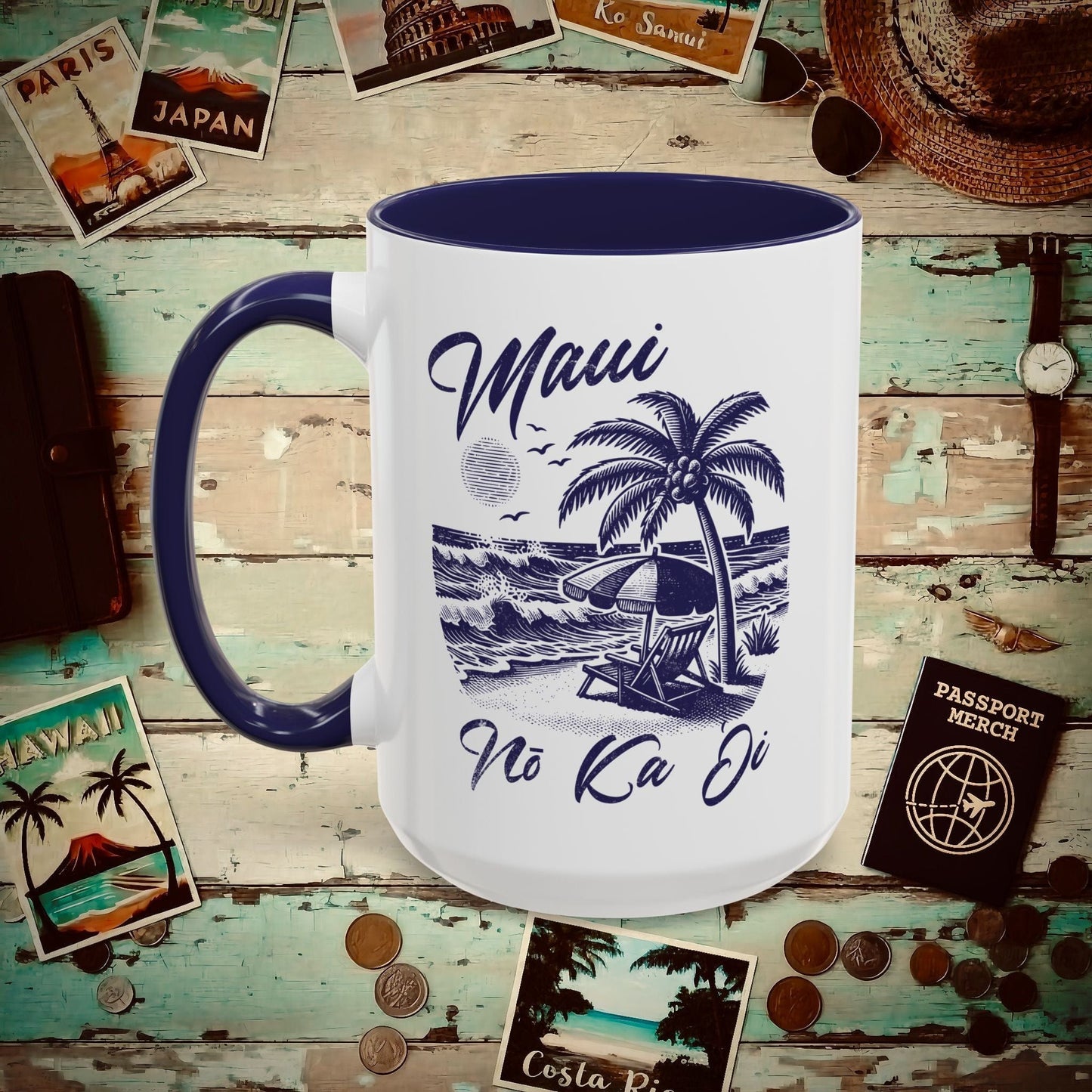 Maui No Ka Oi Hawaii 15oz Mug Navy / 15oz