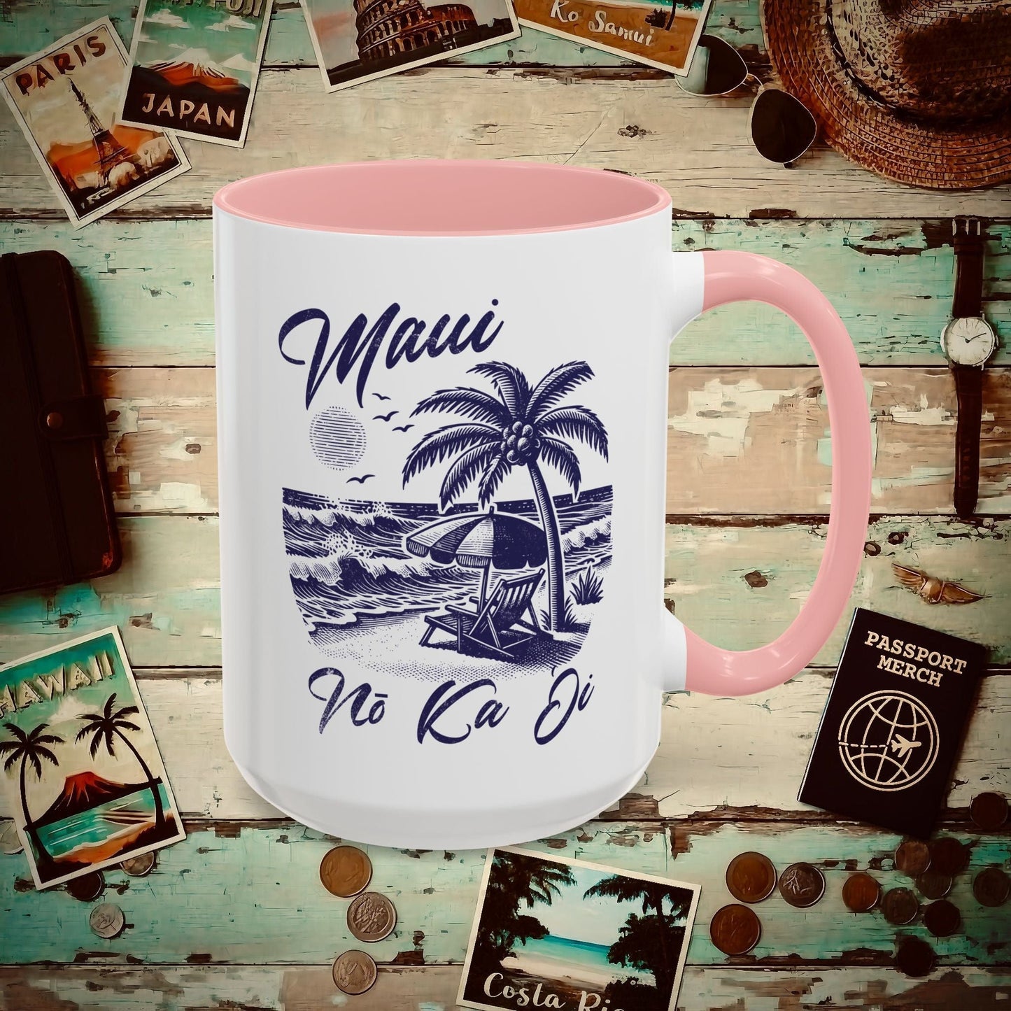 Maui No Ka Oi Hawaii 15oz Mug Pink / 15oz
