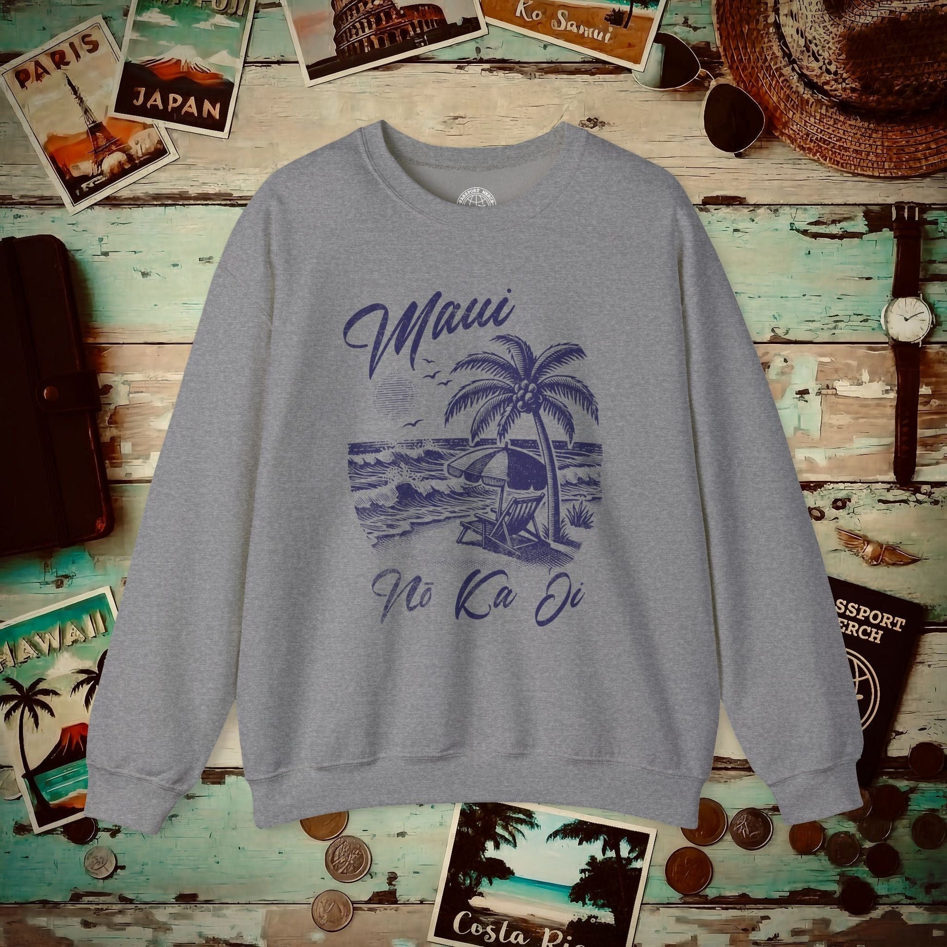 Maui No Ka Oi Hawaii Crewneck Graphite Heather / S