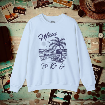 Maui No Ka Oi Hawaii Crewneck Light Blue / S