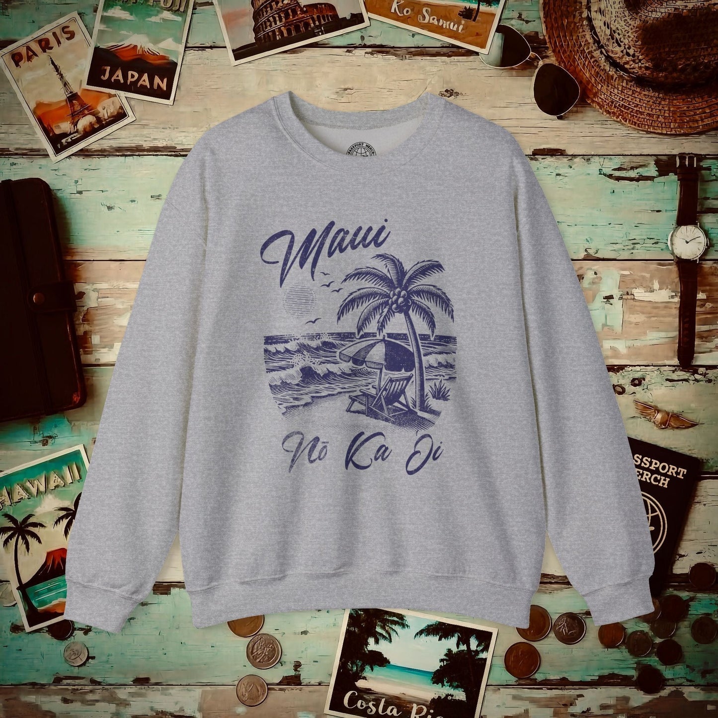 Maui No Ka Oi Hawaii Crewneck Sport Grey / S
