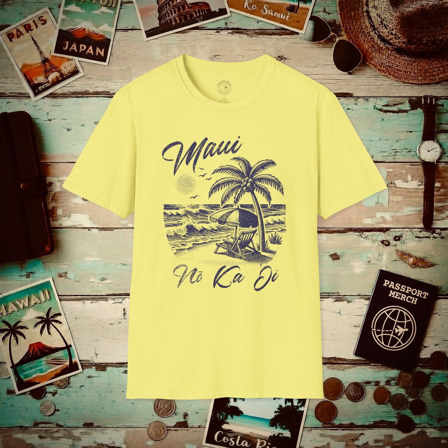 Maui No Ka Oi Hawaii T-Shirt Cornsilk / S