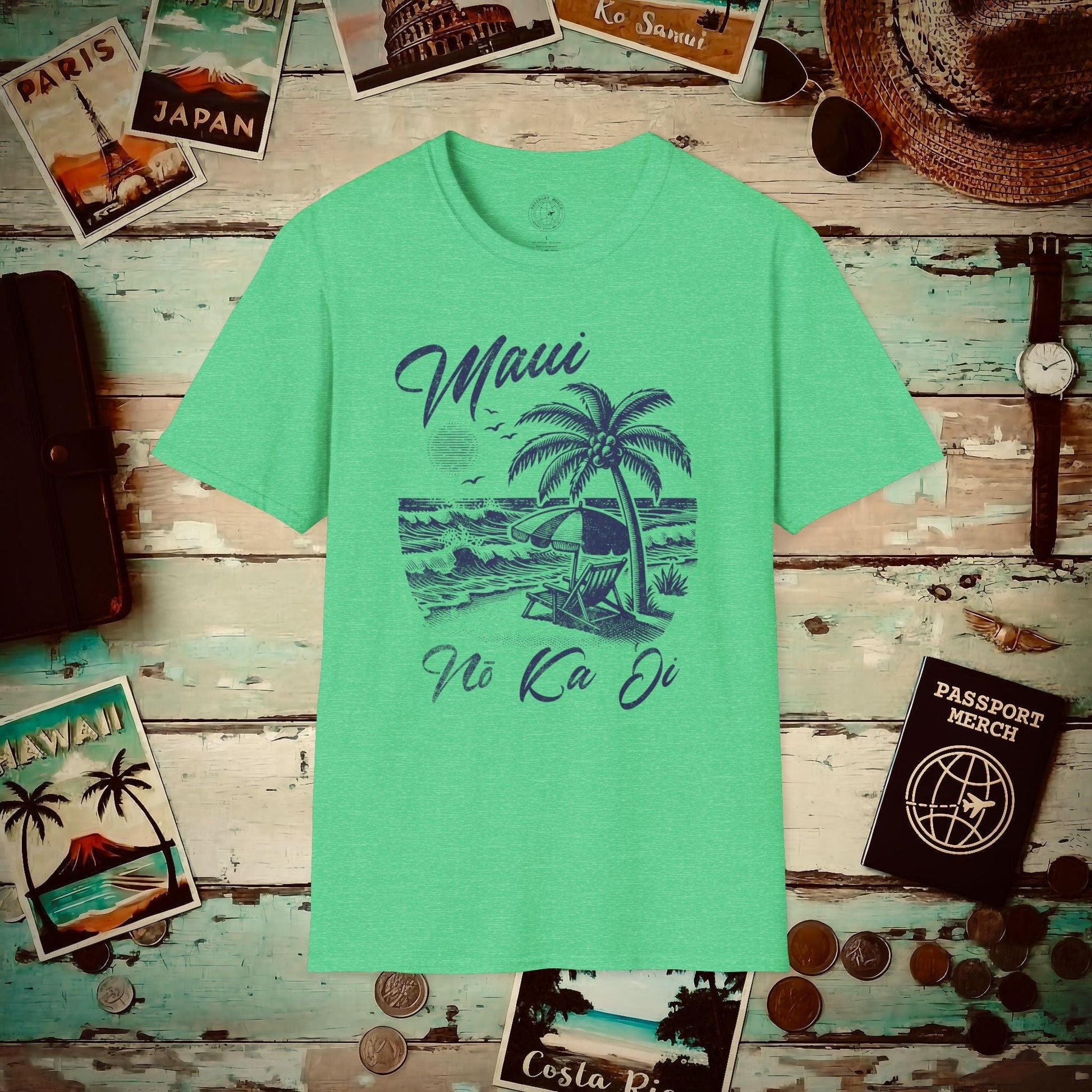 Maui No Ka Oi Hawaii T-Shirt Heather Irish Green / S