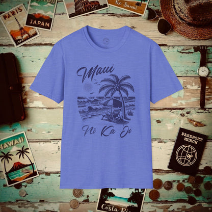 Maui No Ka Oi Hawaii T-Shirt Heather Royal / S