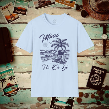 Maui No Ka Oi Hawaii T-Shirt Light Blue / S