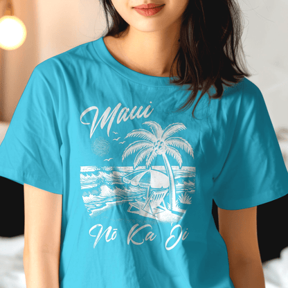 Maui No Ka Oi Hawaii T-Shirt Tropical Blue / S