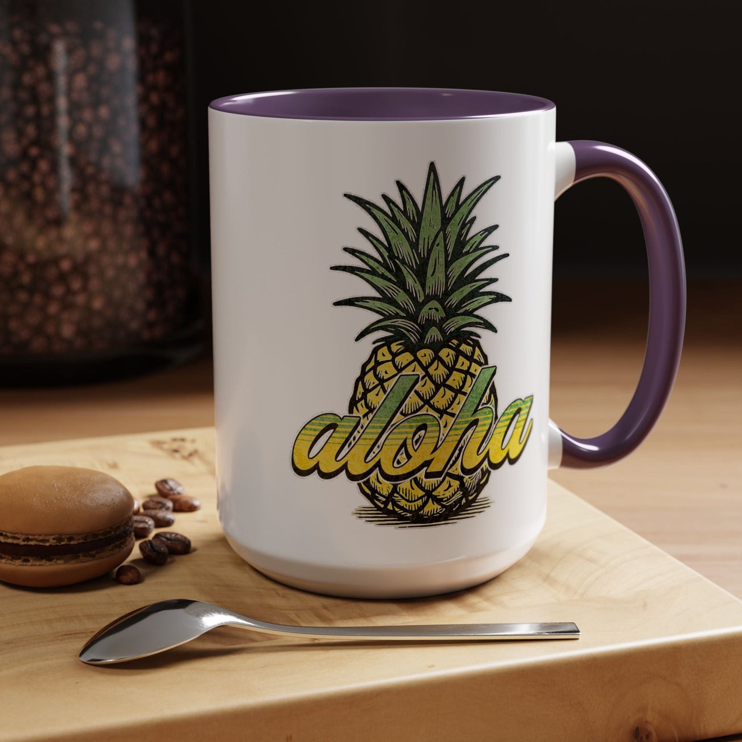 Maui Pineapple Aloha Hawaii 15oz Mug Purple / 15oz