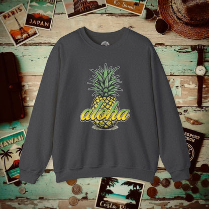 Maui Pineapple Aloha Hawaii Crewneck Dark Heather / S