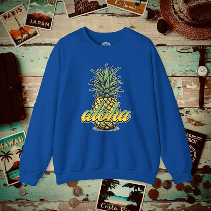 Maui Pineapple Aloha Hawaii Crewneck Royal / S
