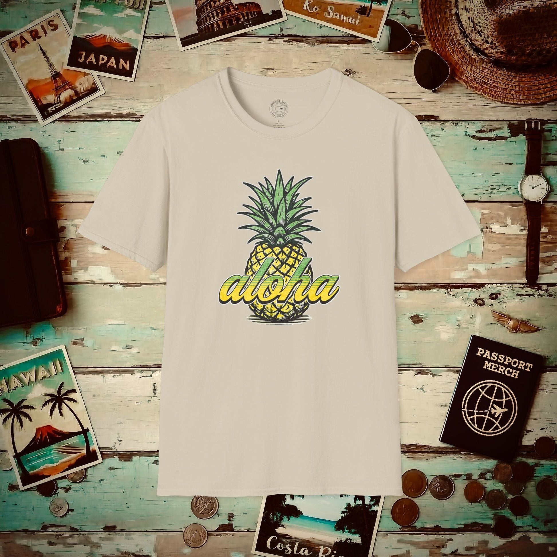 Maui Pineapple Aloha Hawaii T-Shirt Sand / S