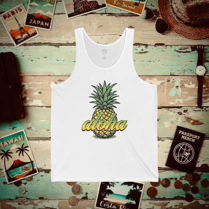 Maui Pineapple Aloha Hawaii Tank Top White / XS