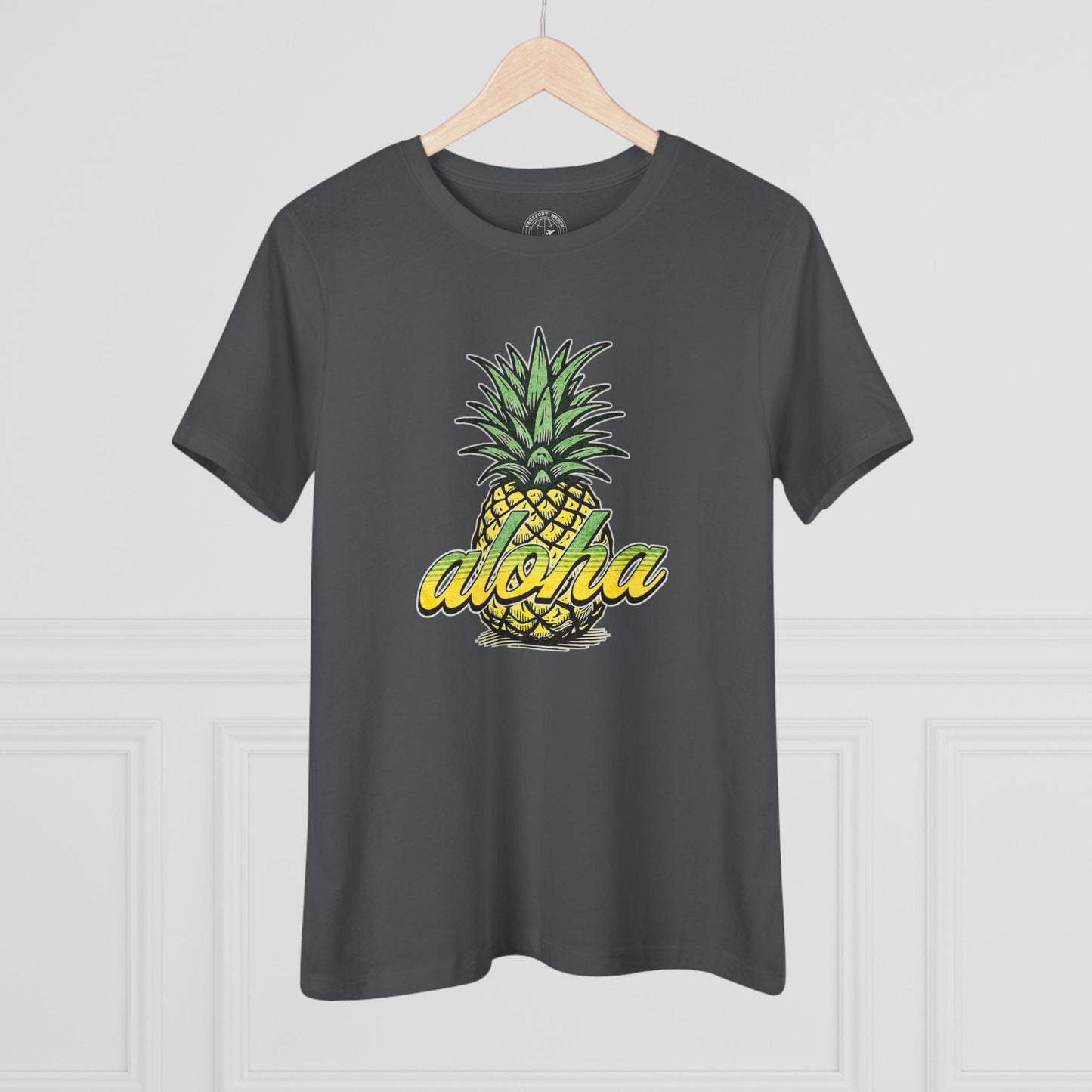 Maui Pineapple Aloha Hawaii, Womens Fit T-Shirt Asphalt / S