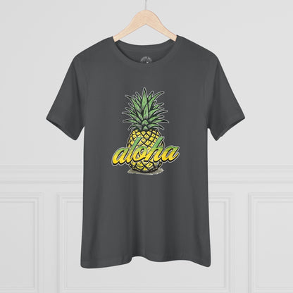 Maui Pineapple Aloha Hawaii, Womens Fit T-Shirt Asphalt / S