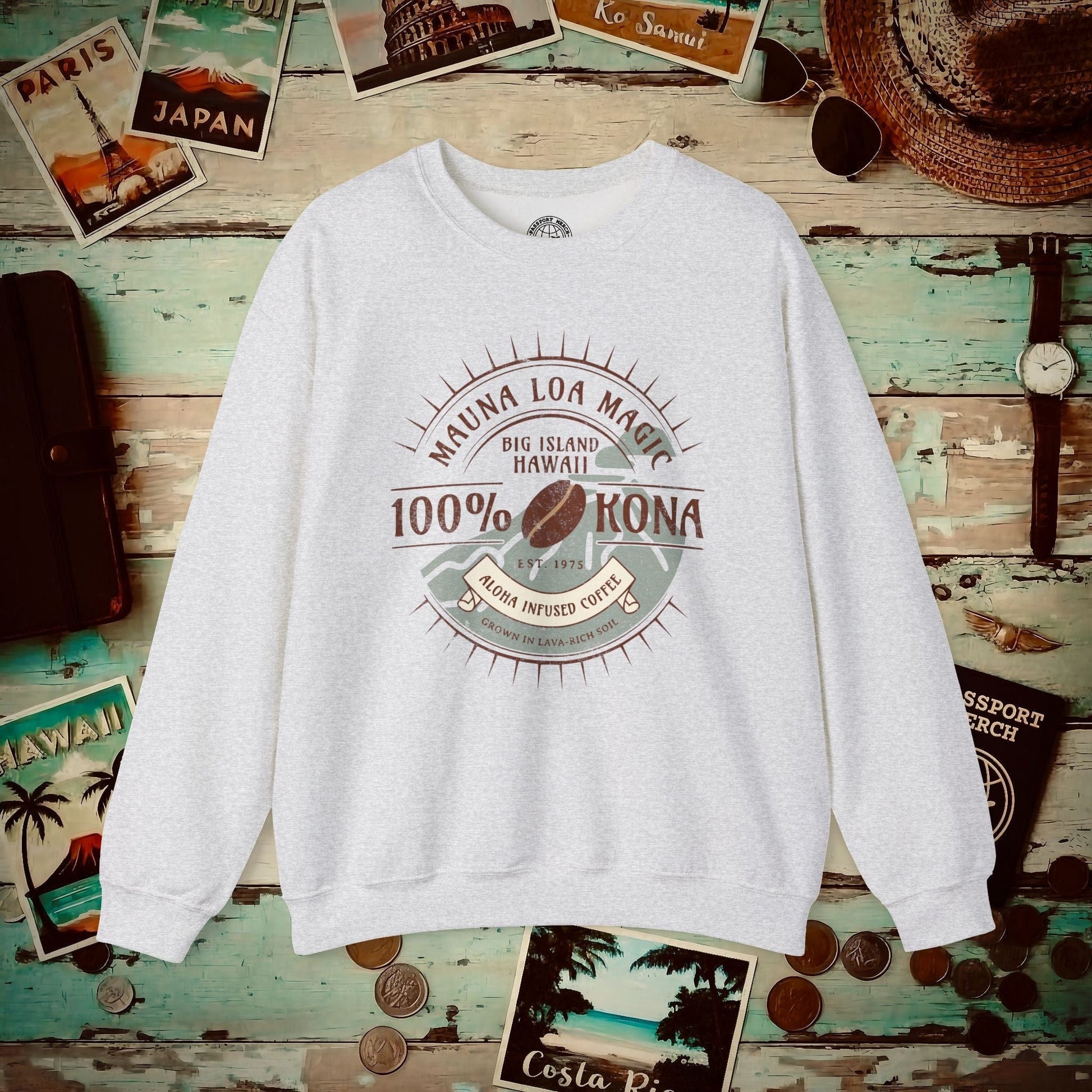 Mauna Loa Magic Kona Coffee Hawaii Crewneck Ash / S
