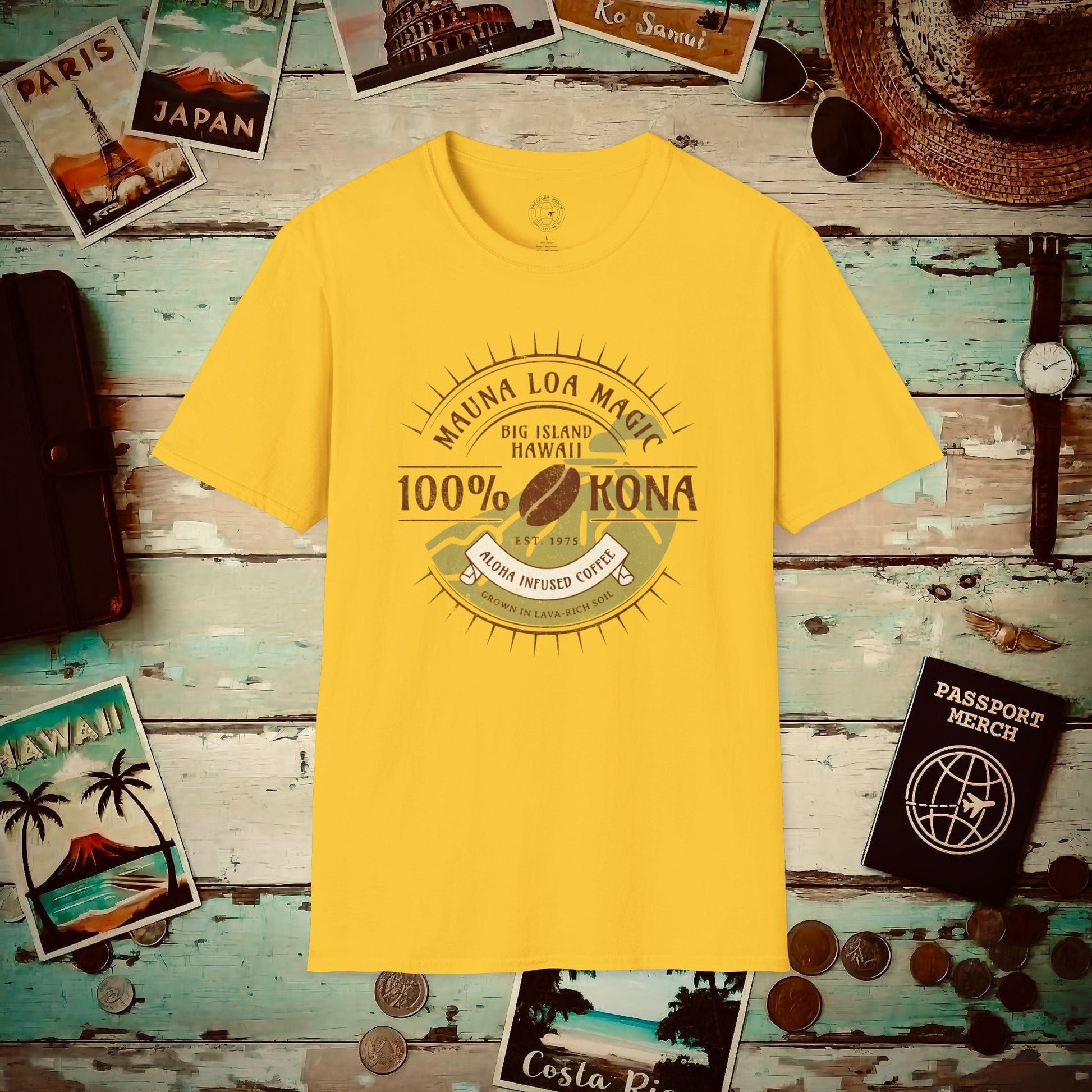 Mauna Loa Magic Kona Coffee Hawaii T-Shirt Daisy / S
