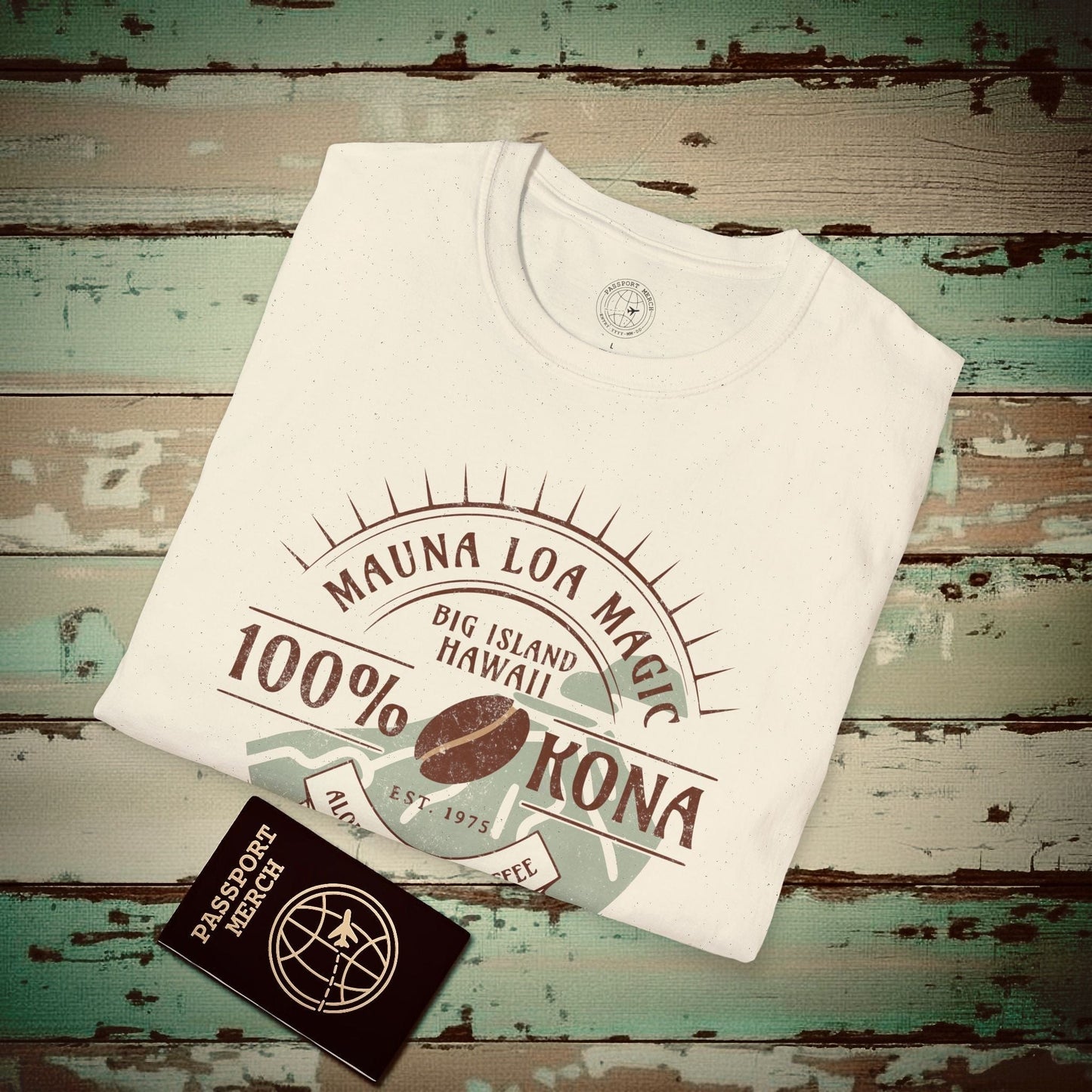 Mauna Loa Magic Kona Coffee Hawaii T-Shirt Natural / S