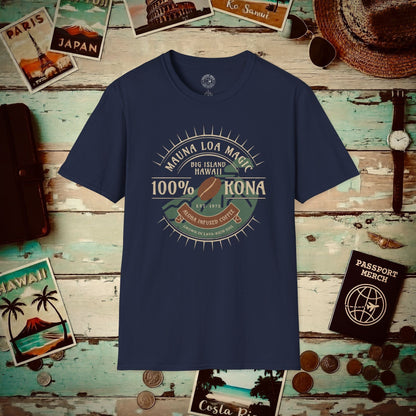 Mauna Loa Magic Kona Coffee Hawaii T-Shirt Navy / S