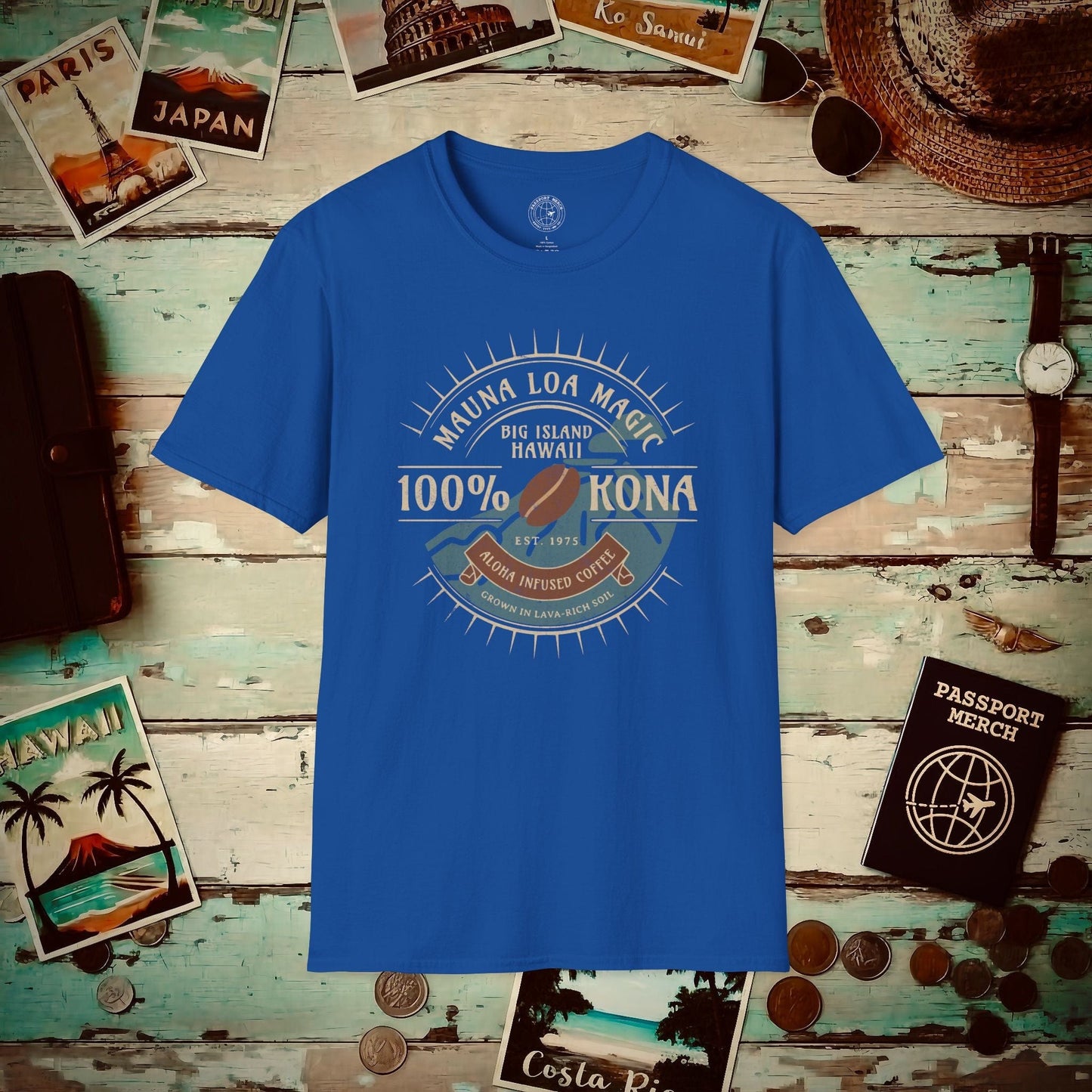 Mauna Loa Magic Kona Coffee Hawaii T-Shirt Royal / S