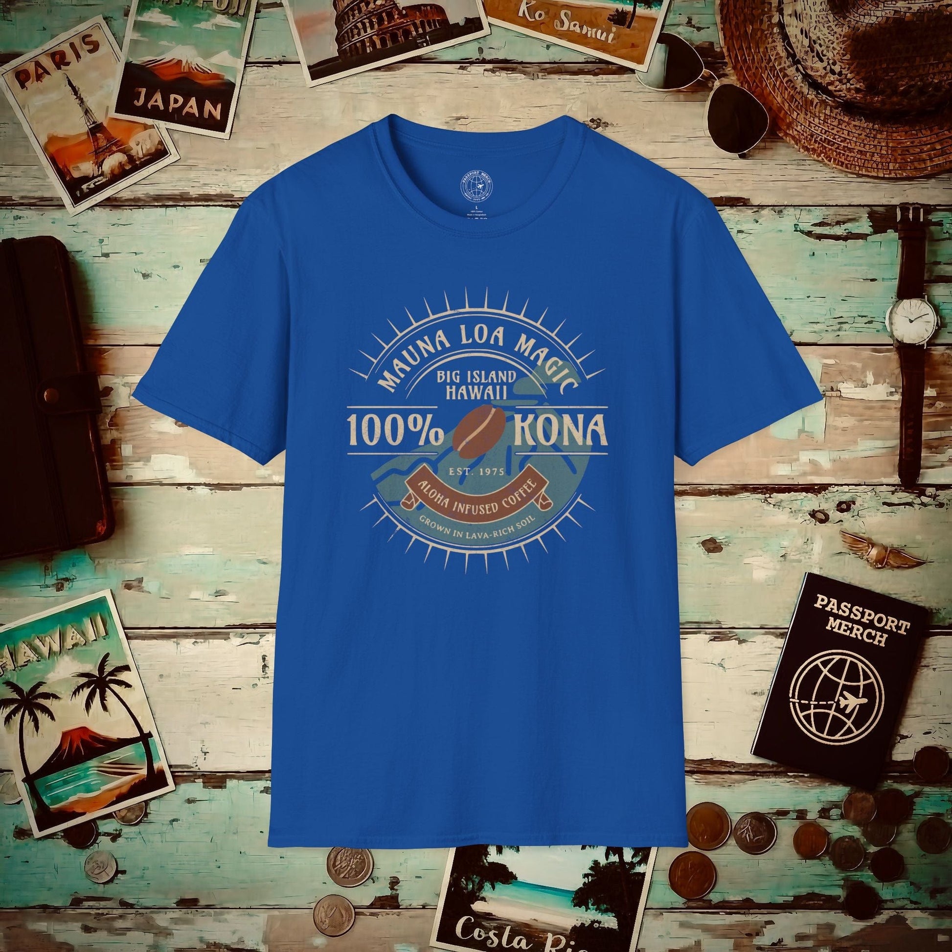 Mauna Loa Magic Kona Coffee Hawaii T-Shirt Royal / S