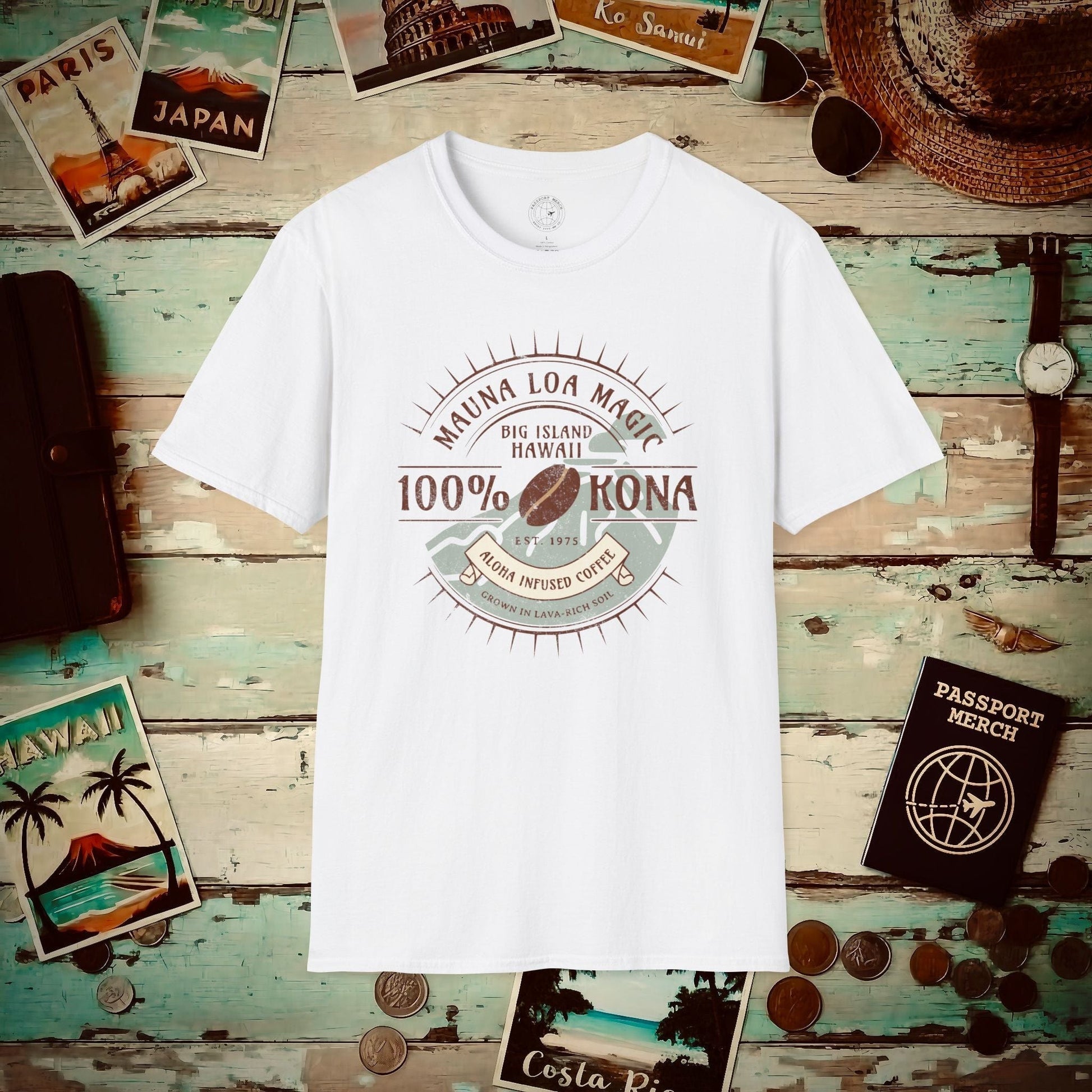 Mauna Loa Magic Kona Coffee Hawaii T-Shirt White / S
